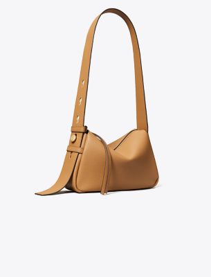 Tory Burch Small Romy Leather Shoulder Bag In Brown