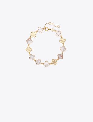 Tory Burch Kira Clover Bracelet In Gold