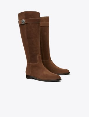 Tory Burch Turnlock Knee High Riding Boot In Brown