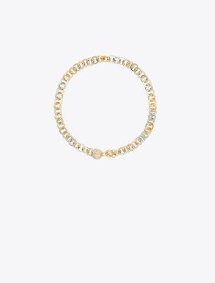 Tory Burch Miller Pavé Chain Necklace In Gold