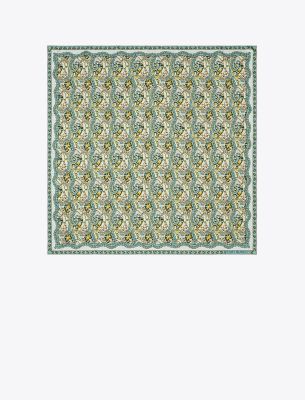 Tory Burch Dream Paisley-pattern Square Scarf In Green