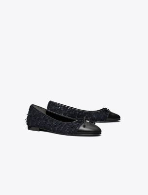 Tory Burch Cap-toe Ballet In Black