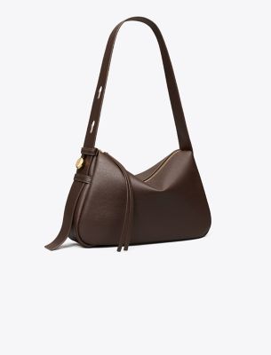 Tory Burch Zip-fastening Flap Shoulder Bag In Brown