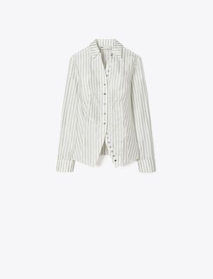 Tory Burch Cinched Shirt In Gray