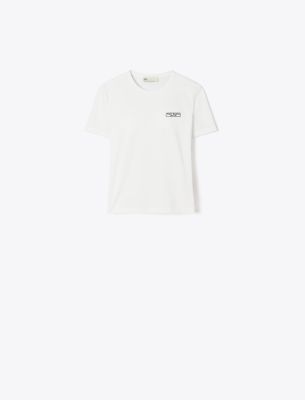 Tory Burch Logo Patch T-shirt In White