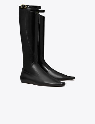 Tory Burch Twisted Riding Boot In Black