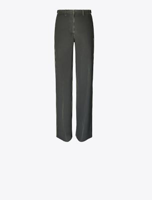 Tory Burch Corduroy Low Waist Trousers In Gray