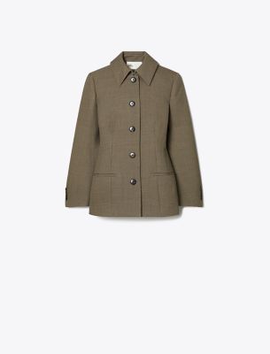 Tory Burch Wool Jacket In Green