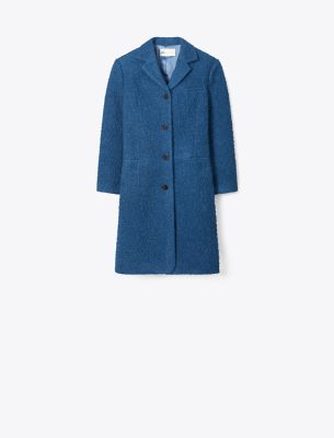 Tory Burch Oversized Wool Coat In Blue