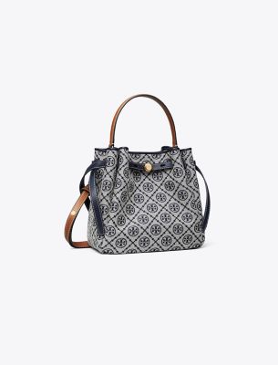 Tory Burch Romy Pebble Leather Bucket Bag In Multi