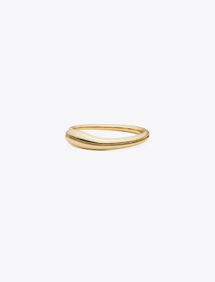 Tory Burch Slim Pierced Cuff Bracelet In Gold