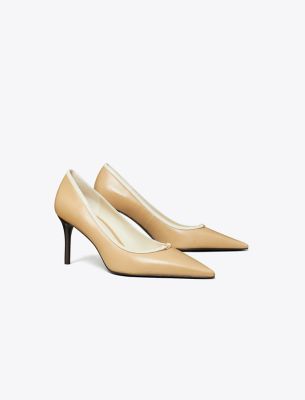 Tory Burch Double T Buckle Pump In Neutral