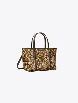 Tory Burch Perry Leopard Mini Tote In Multi