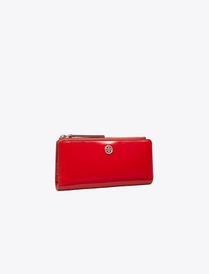 Tory Burch Robinson Spazzolato Zip Slim Wallet