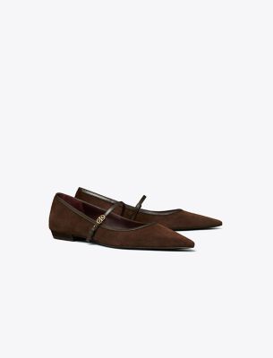 Tory Burch Double T Buckle Mary Jane In Brown