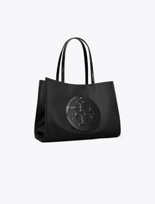 Tory Burch Small Ella Patent Tote In Black
