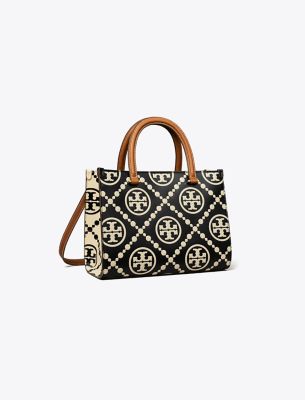 Tory Burch T Monogram Contrast Embossed Top-handle Tote In Multi