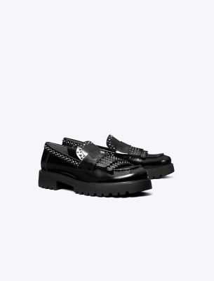 Tory Burch Classic Fringe Lug Loafer In Black