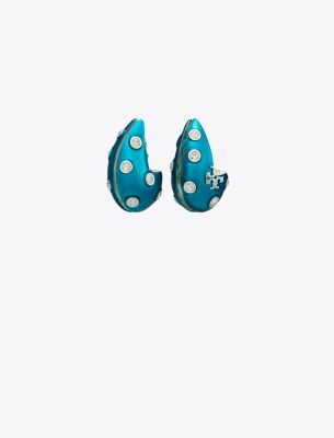 Tory Burch Wave Earring In Blue