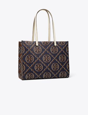 Tory Burch T Monogram Contrast Embossed Tote