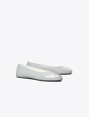 Tory Burch Reva Logo-plaque Ballet Flats In Blue