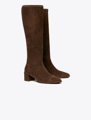 Tory Burch Cap-toe Knee-high Boot In Blue