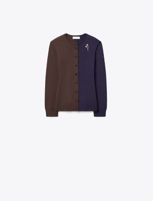 Tory Burch Color-block Wool Cardigan