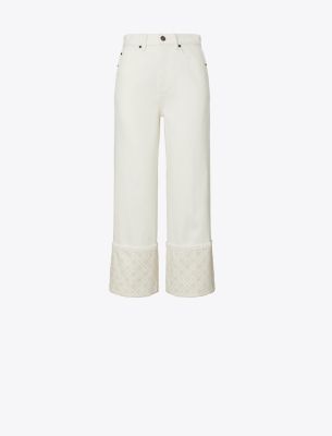 Tモノグラム コントラスト カフ ストレートレッグ デニム | 100