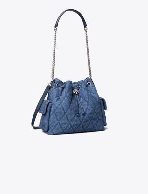 チャーリー キルト デニム ドローストリング ショルダーバッグ | 400