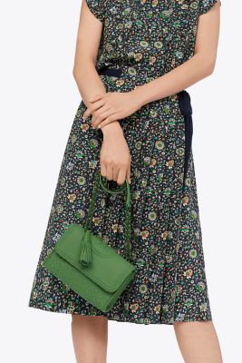 9320 TORY BURCH Small Fleming Convertible Bag MATTE ARUGULA