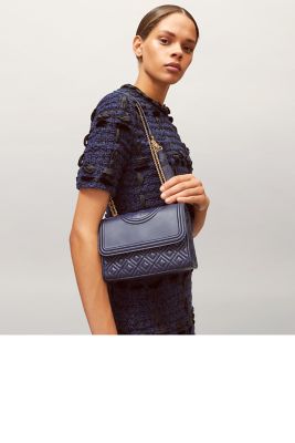 TORY BURCH TORY BURCH Small Fleming Convertible Bag NAVY |