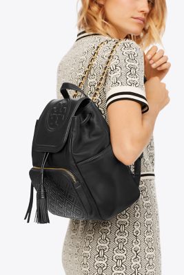 TORY BURCH TORY BURCH Fleming Backpack Front Zip Pocket BLACK