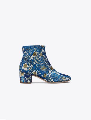 Tory Burch Shelby Brocade Bootie In Metallic Floral Matelasse | ModeSens