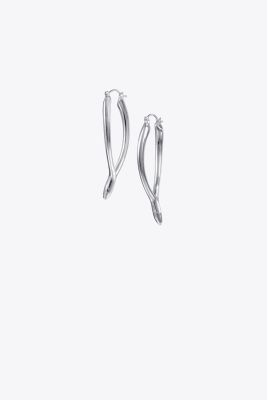 STERLING SILVER WISHBONE HOOP EARRING