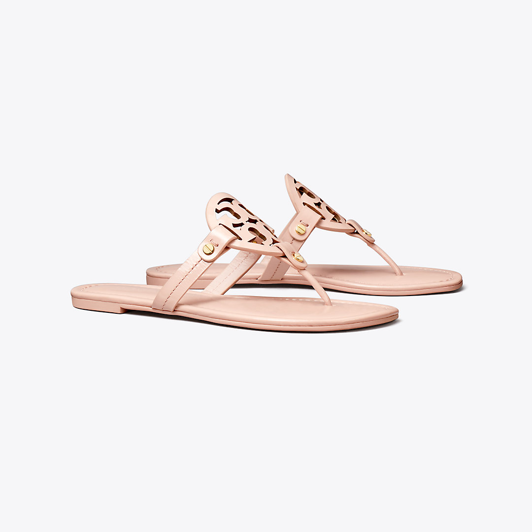 Shop Tory Burch Miller Patent Sandal In Sea Shell Pink