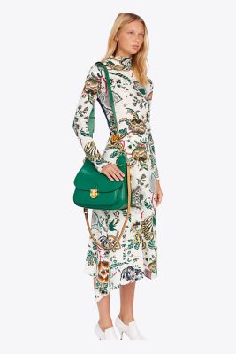 250 TORY BURCH James Saddle Bag EVERGREEN |