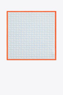 LETTER-CHECK SILK NECKERCHIEF