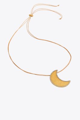 CELESTIAL CRESCENT MOON PENDANT NECKLACE