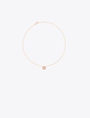 Tory Burch Miller Pavé Logo Delicate Necklace In Gold | ModeSens