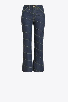 Asymmetric Stitch Denim Pant