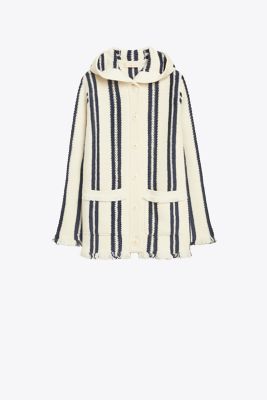 STRIPED SWEATERCOAT