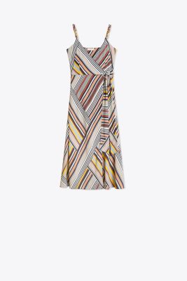 Striped Jersey Wrap Dress