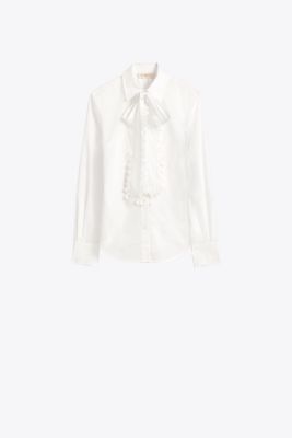 Scalloped Cotton Shirt