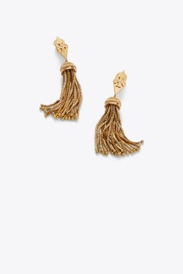 BOX CHAIN TASSEL EARRING