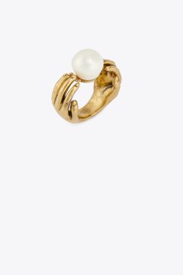 HAND & PEARL RING