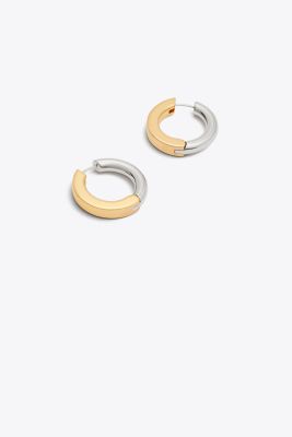 MIXED-METAL HOOP EARRING