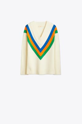 COLOR-BLOCK V-NECK SWEATER