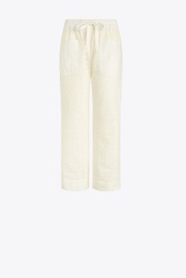 Cropped Eyelet Pant