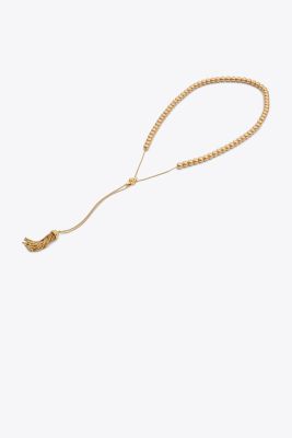 BEADED TASSEL SHORT NECKLACE