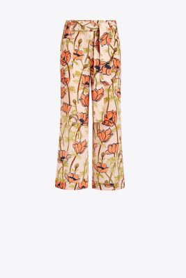 Printed Silk Cargo Pant